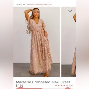 Baltic Born Marsielle Embossed Maxi Dress - Champagne MEDIUM